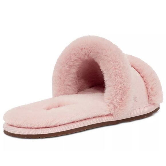 KOOLABURRA BY UGG Women's Milo Peep-Toe Slip On Fur Sandals Peach Whip Pink 6 - Picture 2 of 6